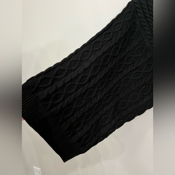 HYFVE Cropped Black Cable Knit Batwing Sweater Size Small Boho - Picture 3 of 5